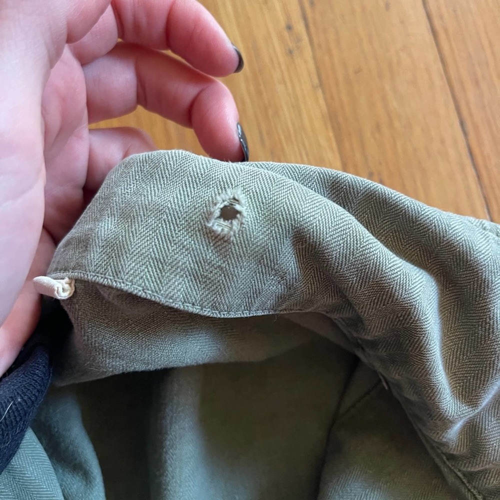 40s Vintage WW2 HBT Herringbone Twill Army Utility Shirt Jacket Hell on Wheels - Picture 7 of 9